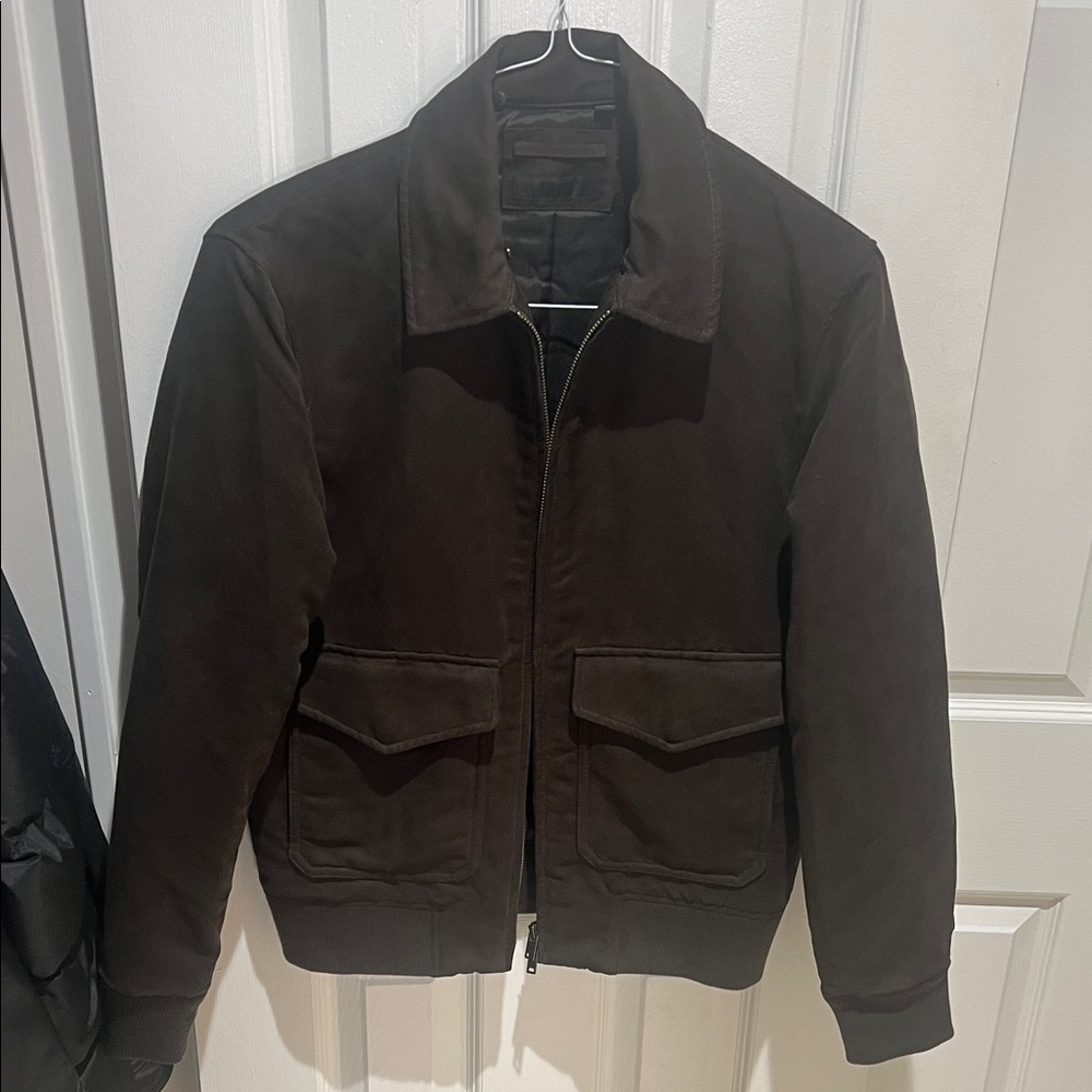 Brown faux suede bomber Jacket